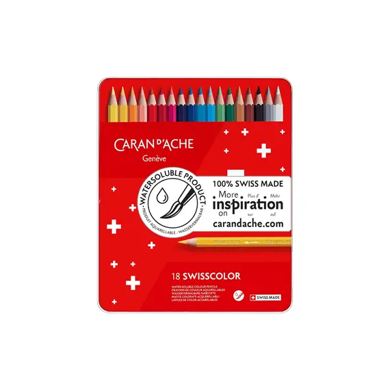 Lápis Cor Aquarelável Caran Dache Swisscolorem 18un Cx - Materiais Artísticos de Qualidade