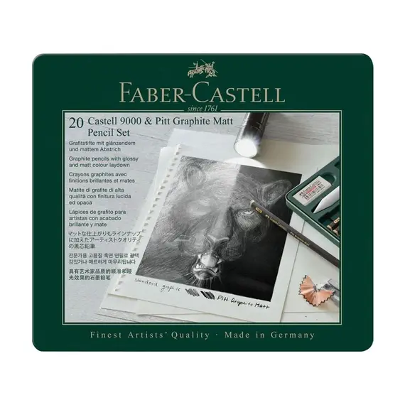 Pack de 20 Lápis de Grafite Mate + Castell 9000 - Faber-Castell | Loja BluePixel.pt