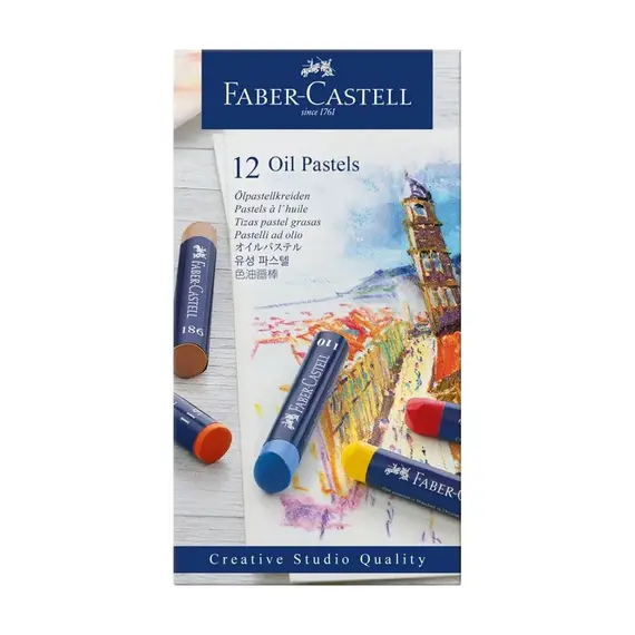 Lápis Pastel a Óleo Faber Castell Cx 12un - Material Artístico de Alta Qualidade