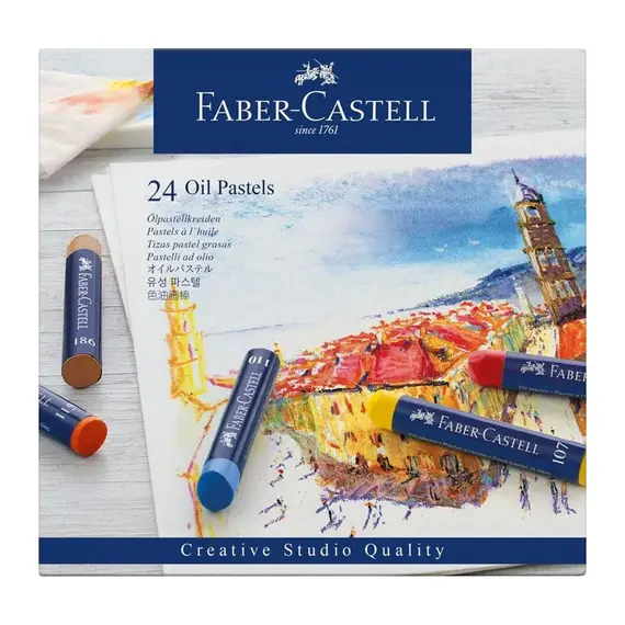 Lápis Pastel a Óleo Faber-Castell Cx 24un - Materiais de Arte de Alta Qualidade na BluePixel.pt