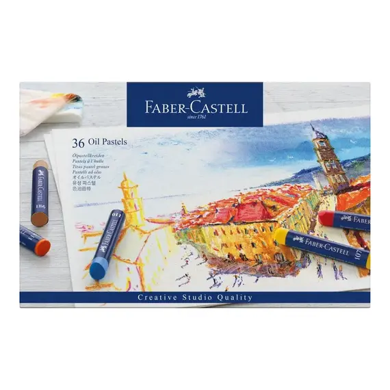 Lápis Pastel a Óleo Faber Castell Cx 36un - Materiais Artísticos de Qualidade na bluepixel.pt
