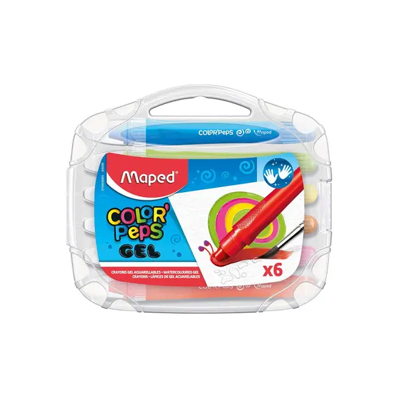 Lápis de Cera Maped Color Peps Gelem - 6 Cores para Desenho e Arte | bluepixel.pt