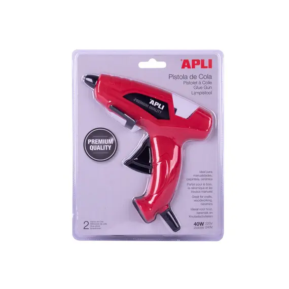 Pistola de Cola Quente APLI 40W Ø 11 mm + 2 Recargas | Loja BluePixel
