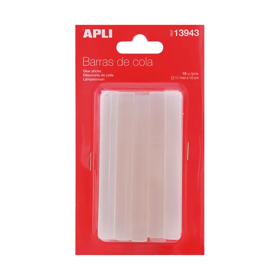 Recarga Bastões Cola Quente APLI Ø 11mm 10cm - Pack de 10 unidades | bluepixel.pt