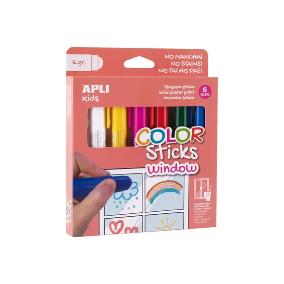 Kit Decoração Color Sticks Janelas 6 Cores APLI Kidsem - Diversão Criativa para Crianças