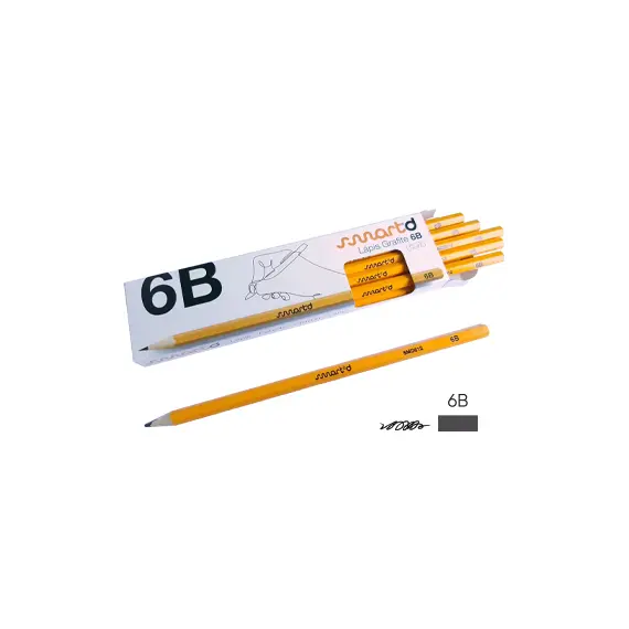Lápis Grafite 6B SMARTD Cx 12un - Material Escolar de Alta Qualidade na bluepixel.pt