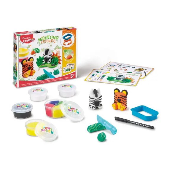 Conjunto Pasta Modelar Animais Selvagens MAPED | Brinquedo Criativo para Crianças
