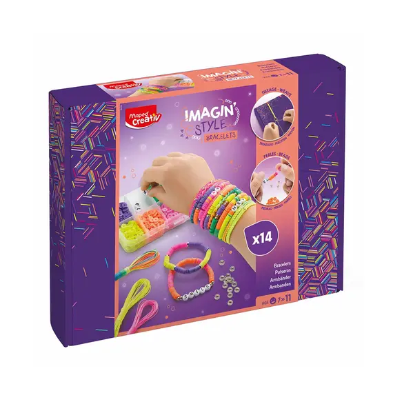 Caixa ImaginStyle Pulseiras Neon Maped | Kit Criativo para Personalizar e Divertir-se