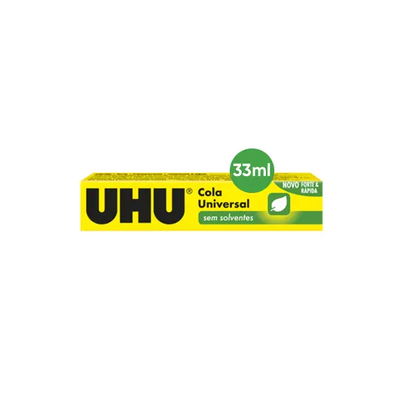 Cola Universal UHU 33ml sem Solventes - Cola Multiuso para Uso Doméstico e Escolar