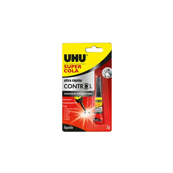 Cola Ultra Rápida UHU 3g Control - Super Cola em Blister | Loja online bluepixel.pt