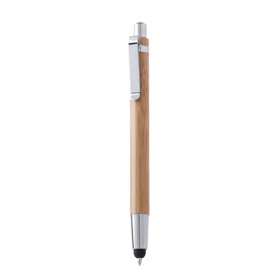 Esferográfica Azul Retrátil com Ponta Touch em Bambu - Produto Sustentável | bluepixel.pt