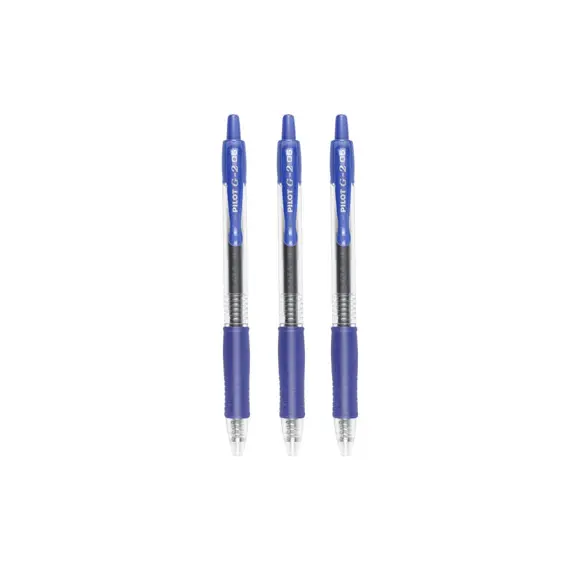 Esferográfica Gel PILOT G-2 Retrátil Azul 0,5mm - Pack de 3 unidades | bluepixel.pt