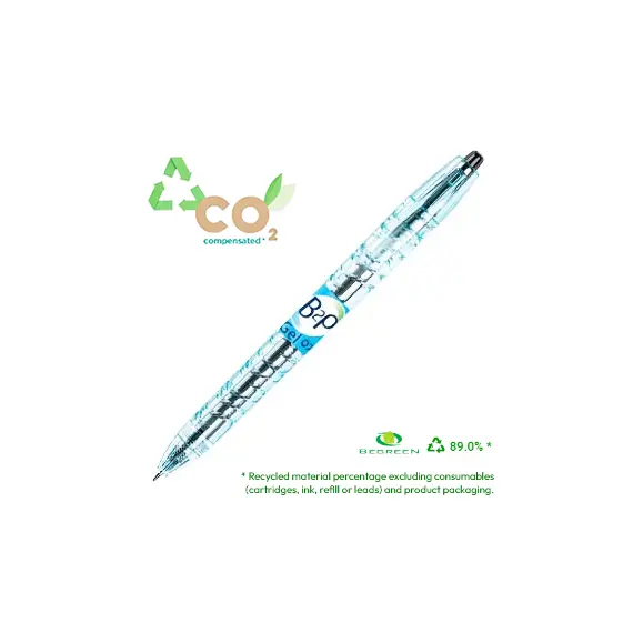 Esferográfica Gel Pilot B2P BeGreen Retrátil Preto 0,7mm - 1 unidade | bluepixel.pt