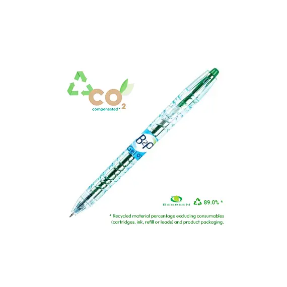 Esferográfica Gel Pilot B2P BeGreen Retrátil Verde 0,7mm | Loja BluePixel