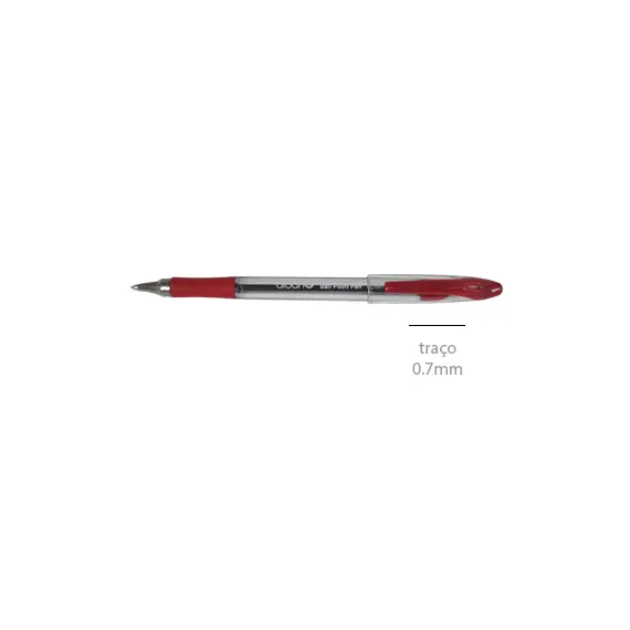 Esferográfica ALBAN Ball Point Grip Vermelho 0,7mm - Escrita Precisa e Confortável