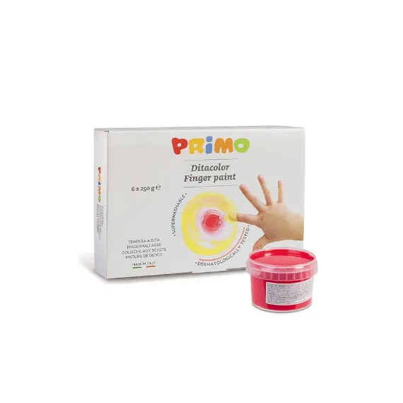 Guache Pintura Dedos Primo 6 Cores 250ml - Conjunto de Pintura Infantil de Qualidade