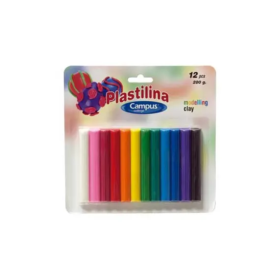 Plasticina Campus 12 Cores - Conjunto de 12 Peças de 16,6g para Criatividade Infantil | bluepixel.pt
