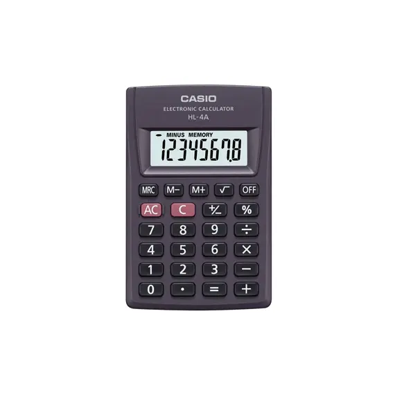 Calculadora de Bolso Casio HL-4A 8 Dígitos | Compacta e Precisa na bluepixel.pt