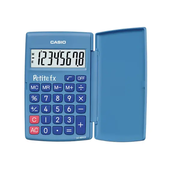 Calculadora de Bolso Casio LC401LV Azul - 8 Dígitos | Loja BluePixel