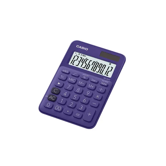 Calculadora Casio MS20UCPL Roxo - 12 Dígitos para Uso Escolar e Profissional | bluepixel.pt