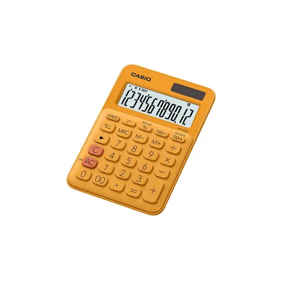 Calculadora Casio MS20UCRG Laranja 12 Dígitos - Calculadora Secretária para Uso Diário
