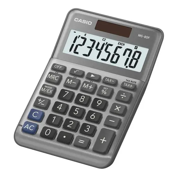 Calculadora Casio MS80F de 8 Dígitos - Calculadora Secretária Compacta e Precisa | bluepixel.pt