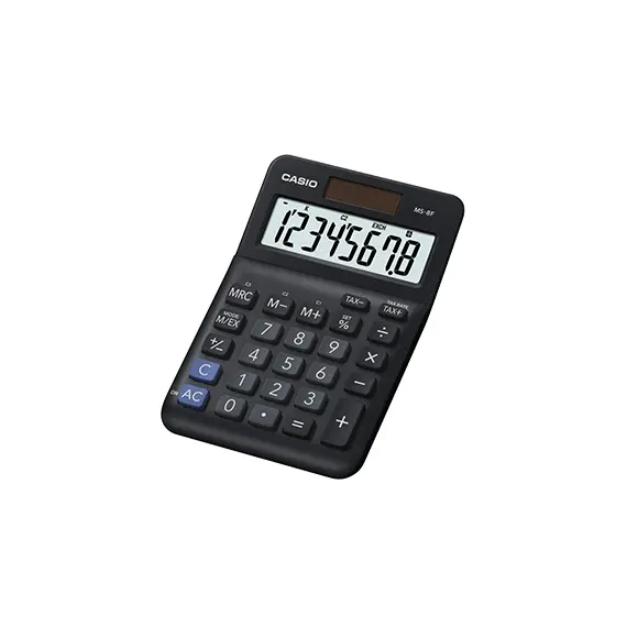 Calculadora Casio MS8F de 8 Dígitos - Calculadora Secretária Compacta | bluepixel.pt