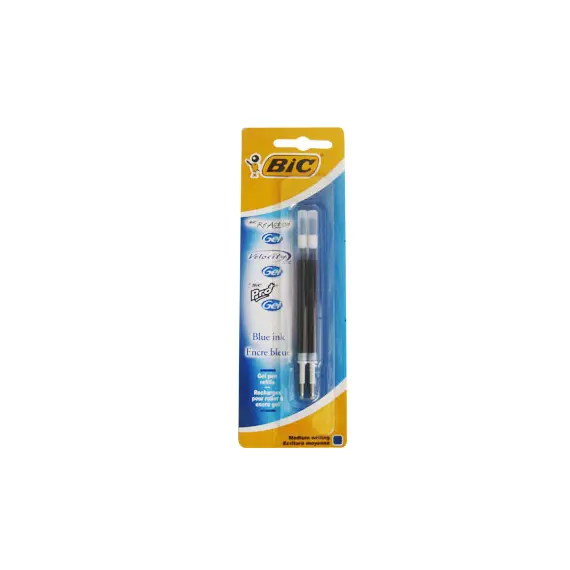 Recarga Esferográfica BIC GEL Azul para ReAction, Velocity Stic e Pro+ | Pack 2 unidades