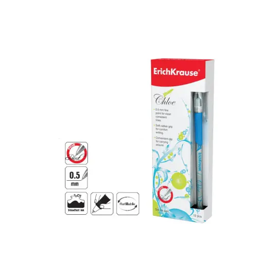 Esferográfica Gel EK Chloe Azul 0,5mm - ERICHKRAUSE | Compra online na bluepixel.pt