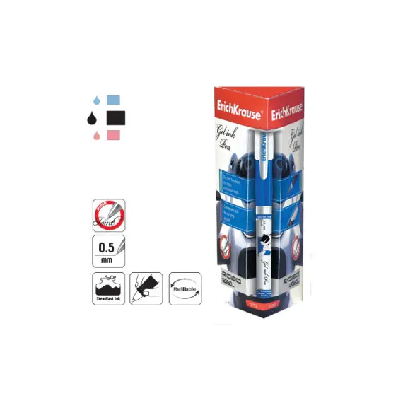 Esferográfica Gel EK Robogel Preto 0,5mm - Pack de 12 | ERICHKRAUSE | Loja BluePixel