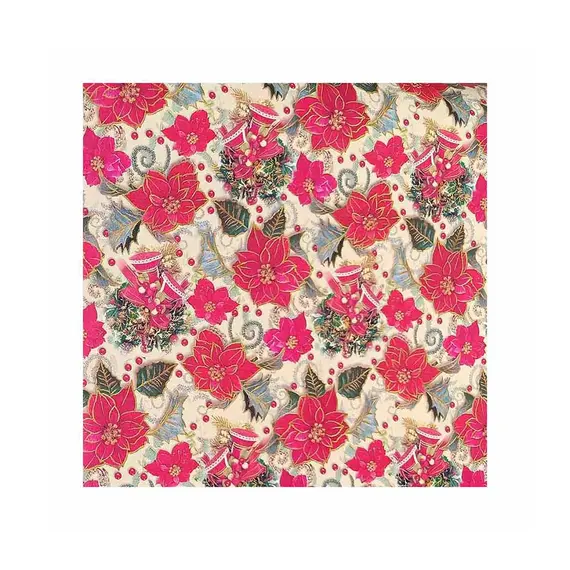 Papel de Embrulho NEUTRAL Azevinho Fundo Claro 62cm x 200m | Loja BluePixel