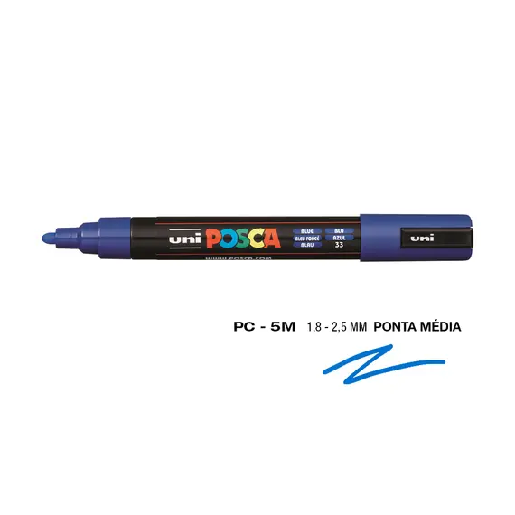 Marcador UniBall Posca PC-5M 1,8mm Azul | Alta qualidade para arte e escrita na bluepixel.pt