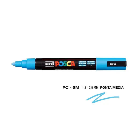 Marcador Posca PC-5M Azul Claro 1,8mm - Marca POSCA | BluePixel.pt