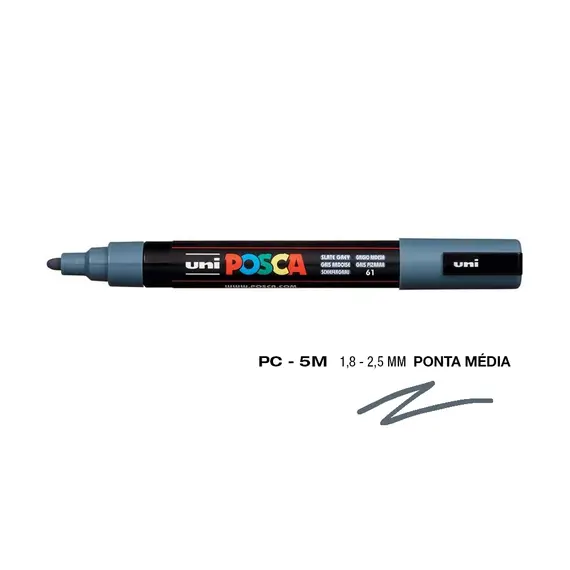 Marcador Posca PC-5M 1,8mm Cinza Slate | Ferramentas de Arte na bluepixel.pt