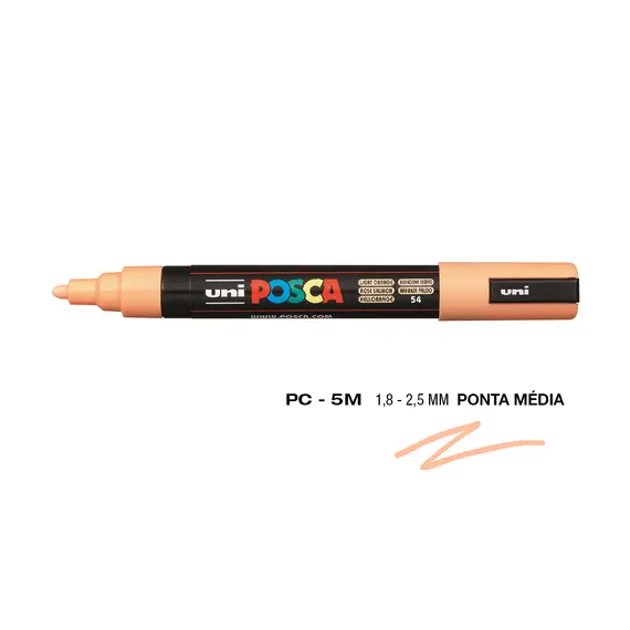 Marcador Posca PC-5M 1,8mm Laranja Claro | Ferramentas de Arte na bluepixel.pt
