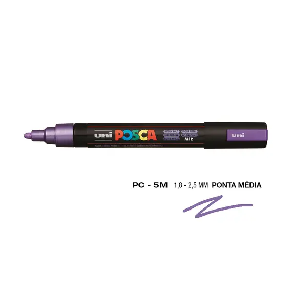 Marcador Posca PC-5M Violeta Metálico 1,8mm | Ferramentas de Arte na bluepixel.pt