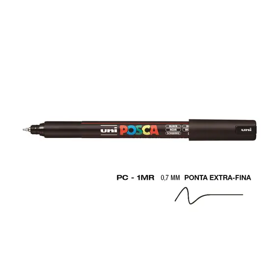 Marcador Uniball Posca PC-1MR 0,7mm Preto (24 unidades) | Loja BluePixel