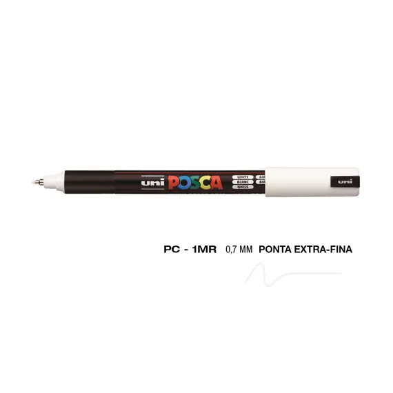 Marcador POSCA PC-1MR Branco 0,7mm - Alta Precisão para Artes e Escrita | bluepixel.pt