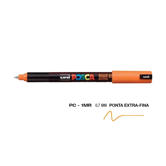 Marcador Posca PC-1MR 0,7mm Laranja | Alta Qualidade para Arte e Desenho na bluepixel.pt