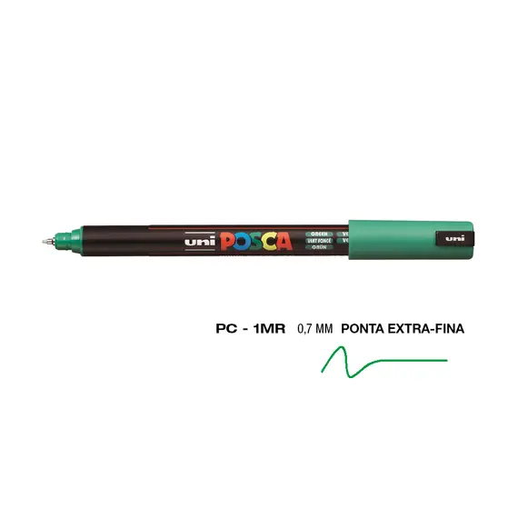 Marcador UniBall Posca PC-1MR 0,7mm Verde | Alta Qualidade para Artes e Desenho