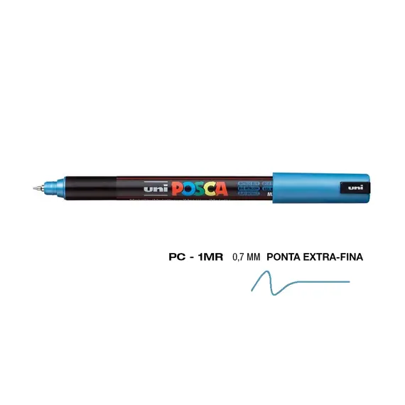 Marcador Posca PC-1MR 0,7mm Azul Metálico | Material de Arte na BluePixel.pt