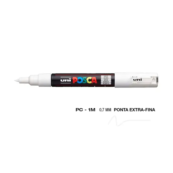Marcador POSCA PC-1M Branco 0,7mm - Ideal para Artes e Escrita | bluepixel.pt