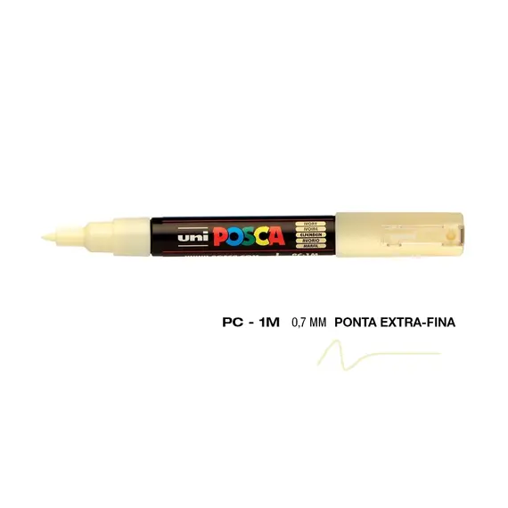 Marcador Posca PC-1M 0,7mm Marfim - Alta Qualidade para Artes e Desenho | bluepixel.pt