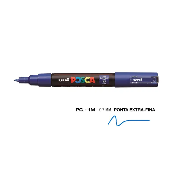 Marcador Uniball Posca PC-1M 0,7mm Azul | Material de Arte na BluePixel