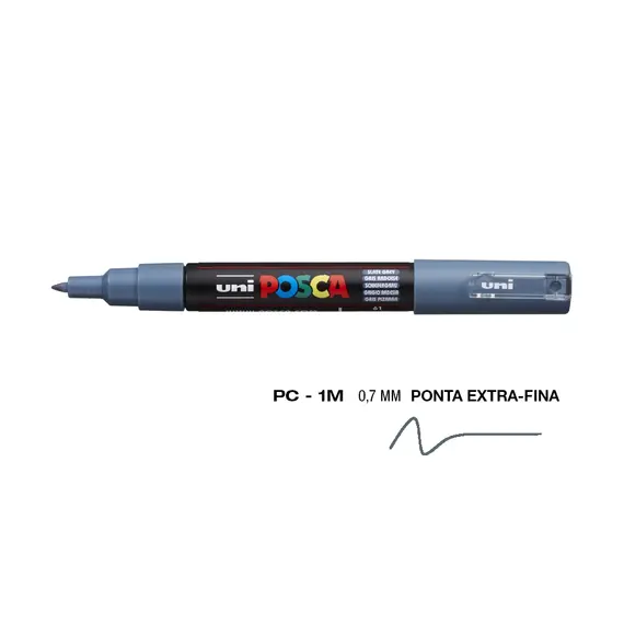 Marcador Posca PC-1M 0,7mm Cinza Slate | Alta Qualidade para Arte e Artesanato | bluepixel.pt