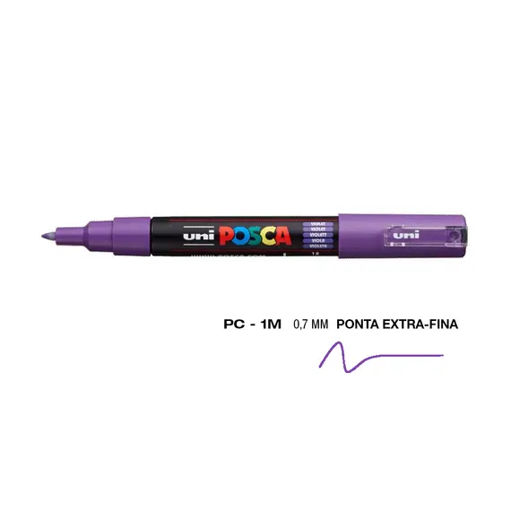 Marcador Uniball Posca PC-1M 0,7mm Violeta | Ideal para arte e projetos criativos