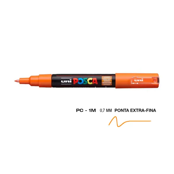 Marcador Uniball Posca PC-1M 0,7mm Laranja | Material artístico de qualidade na bluepixel.pt