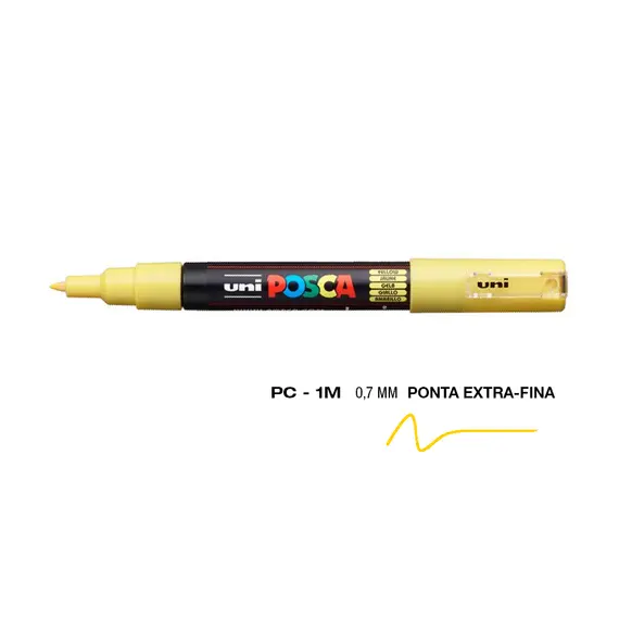 Marcador Posca PC-1M Amarelo 0,7mm | Alta Qualidade | BluePixel.pt