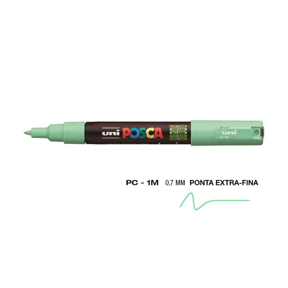 Marcador Posca PC-1M 0,7mm Verde Claro | Alta Qualidade para Artes e Escrita - bluepixel.pt