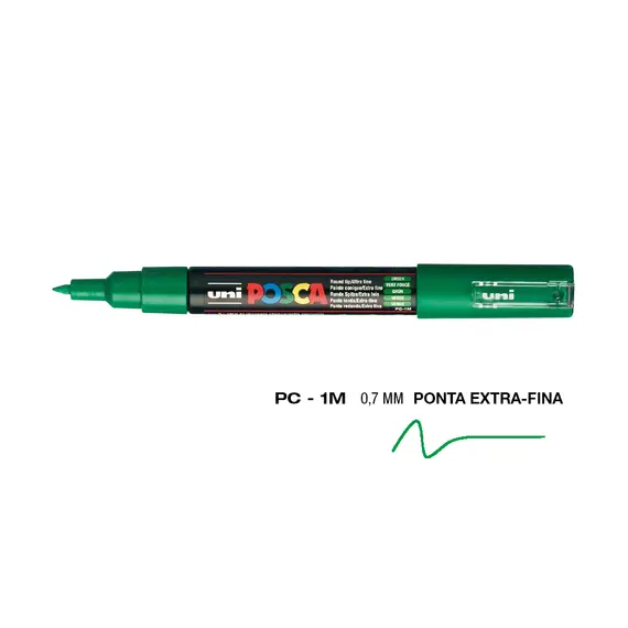 Marcador Uniball Posca PC-1M 0,7mm Verde | Alta Qualidade para Artes e Desenho